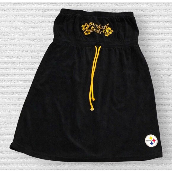 Pittsburgh Steelers NFL Team Apparel Black Strapless Tube Dress Small NW - Picture 1 of 8